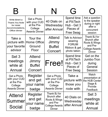 Northwestern Mutual's 139th Annual Meeting Bingo Card