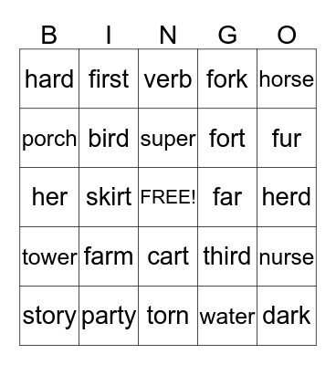 BOSSY R Bingo Card