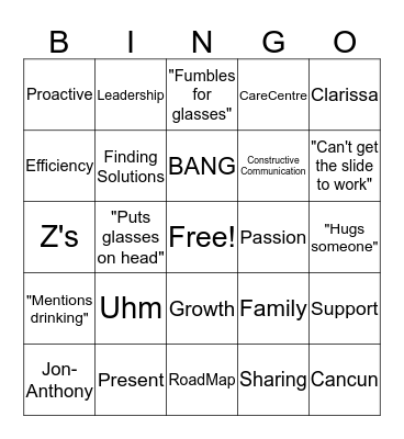 Frank Bingo Card