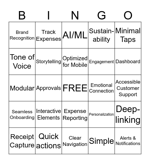 Amex Royale Bingo! Bingo Card