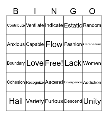 Girls Rule Bingo Card