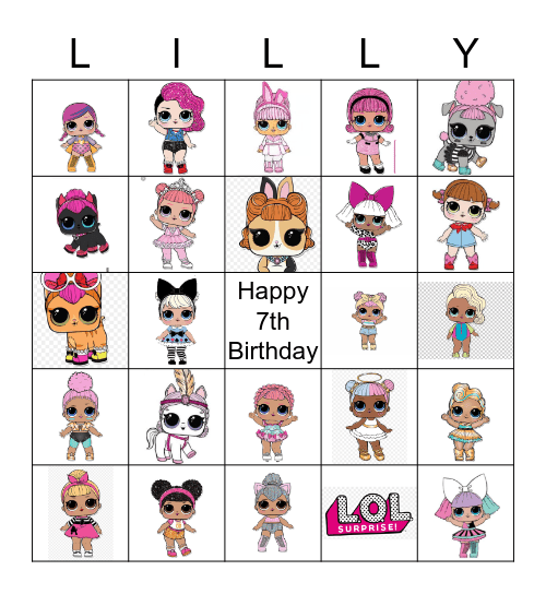 LOL Birthday Bingo Card
