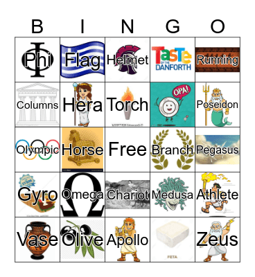 Greek Bingo Card