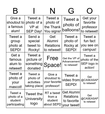 #RedHawkDayofThanks Bingo! Bingo Card
