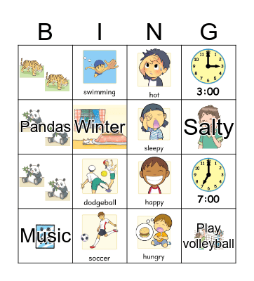 Let's Talk Bingo Card