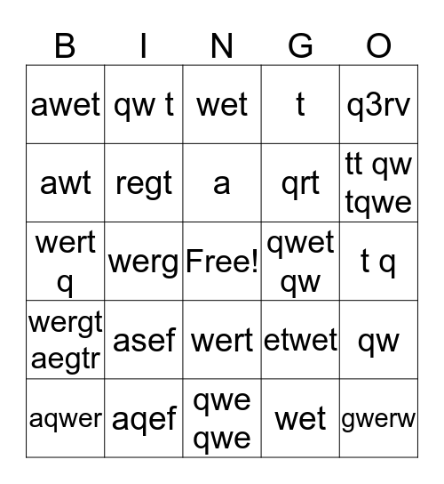 AES Bingo Card