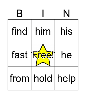 Phonics Camp Day 3 Bingo Card