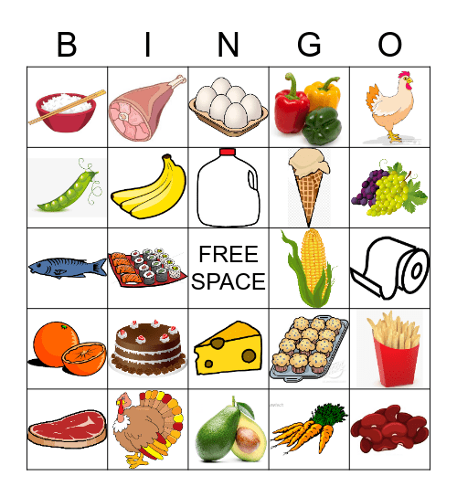 Food Bingo Card