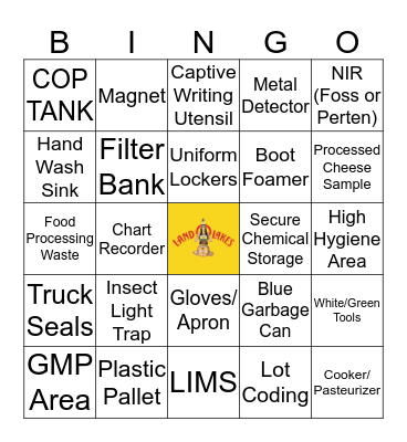 Product Safety BINGO Card