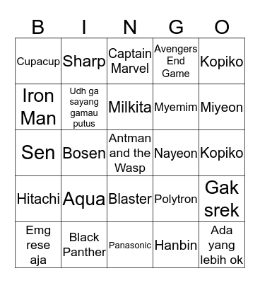 Miyeon’s Bingo Card