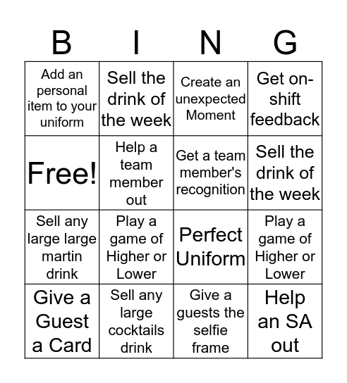 St David's Buzz Bingo Card