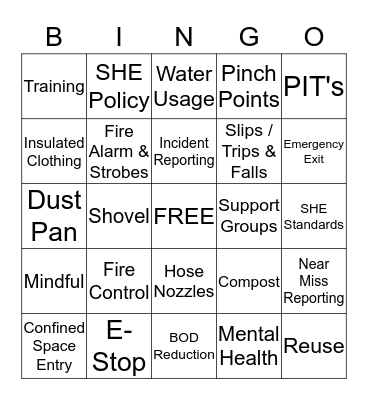 SHE BINGO Card