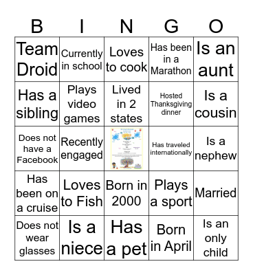 Family Reunion Bingo Card