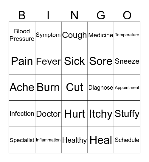 Doctor Bingo Card