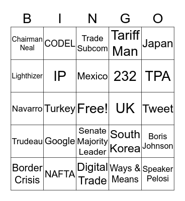 2019 Trade Prom Bingo Card