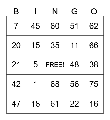 Addition Bingo Bash Bingo Card