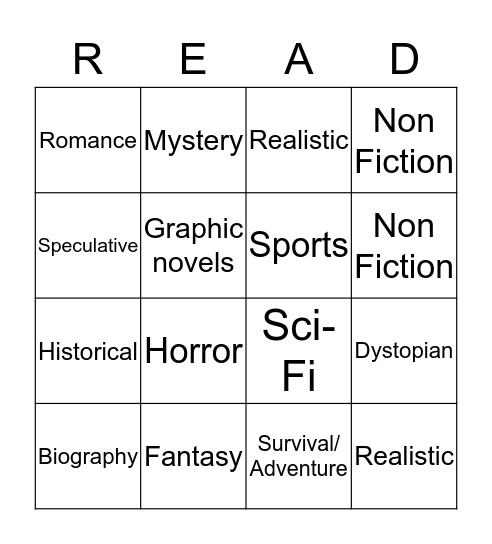 READ Bingo Card