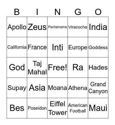 Review Bingo Card