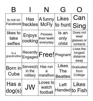 McFly Family Bingo Card