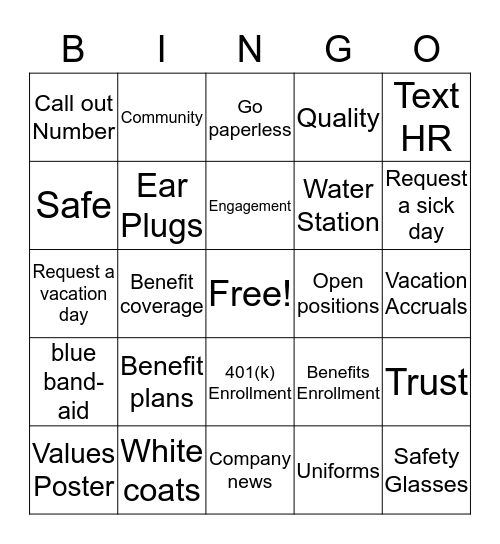 Where is it?  Bingo Card