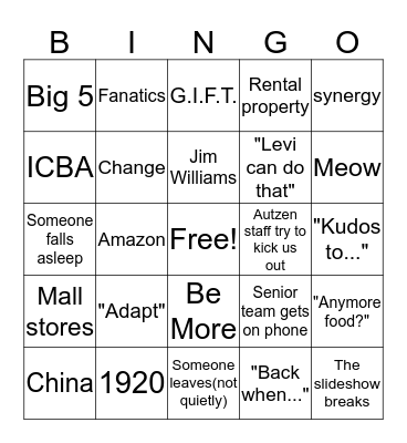The Summit Bingo Card