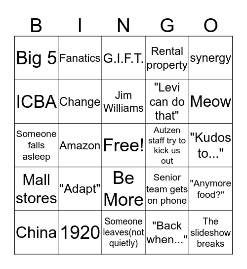 The Summit Bingo Card