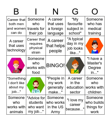 Career Day Bingo Card