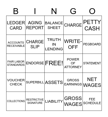 FINANCIAL MANAGEMENT Bingo Card