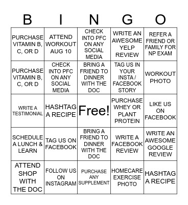 PREMIER FAMILY BACK TO SCHOOL BINGO Card