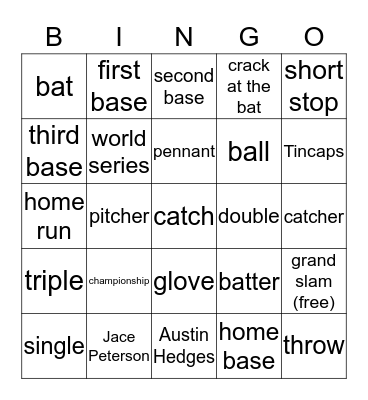 baseball bingo Card