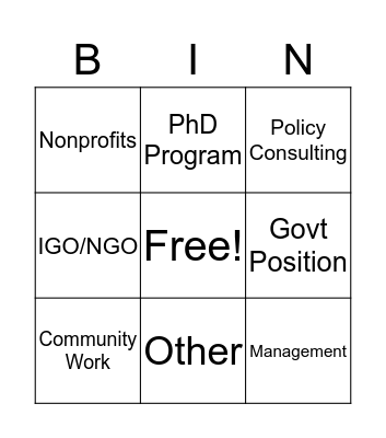 Milano Alumni Linkedin Mixer  Bingo Card