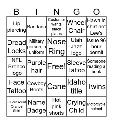Steve's Blackout  Bingo Card