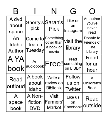 A Universe Of Stories Bingo Card