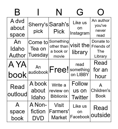 A Universe Of Stories Bingo Card