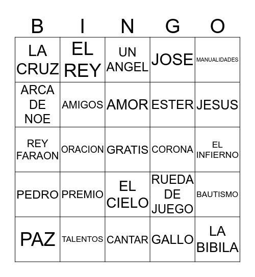 VBS BINGO Card