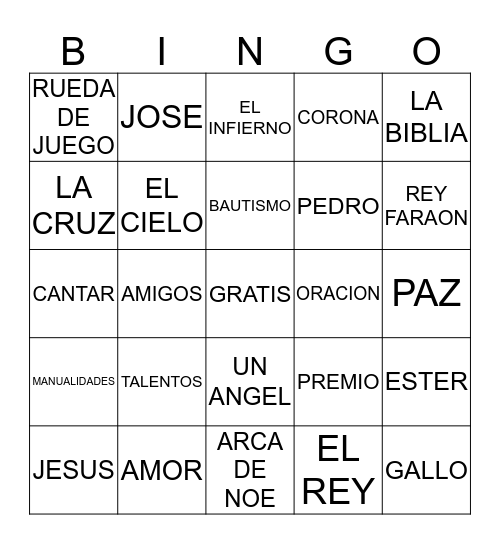 VBS BINGO Card