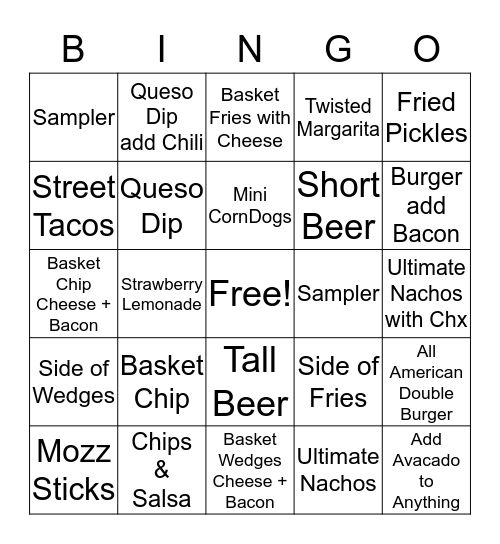 SERVER BINGO Card