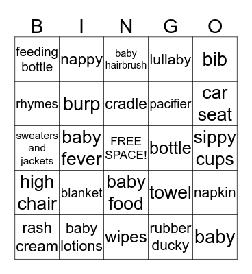 BABY SHOWER BINGO Card