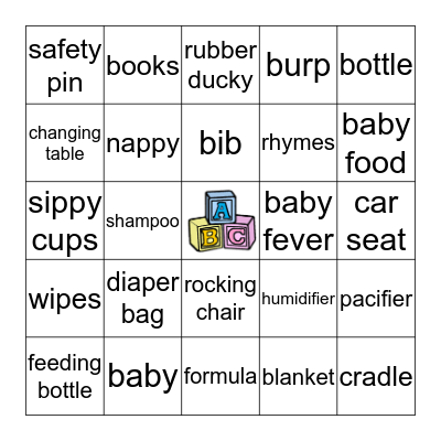 BABY SHOWER BINGO Card