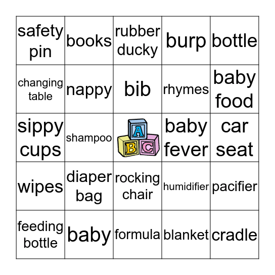 BABY SHOWER BINGO Card