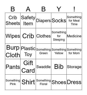 Baby Werner Bingo Card