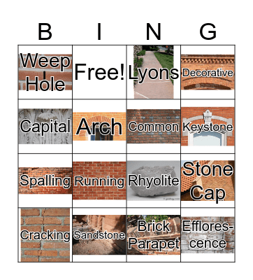 MASONRY BINGO Card