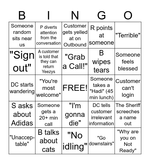 Mirahell Bingo Card