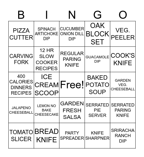 RADA CUTLERY Bingo Card