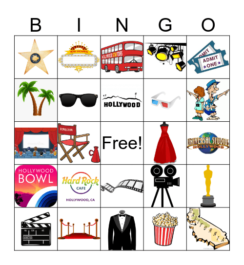 Hollywood Bingo! Bingo Card