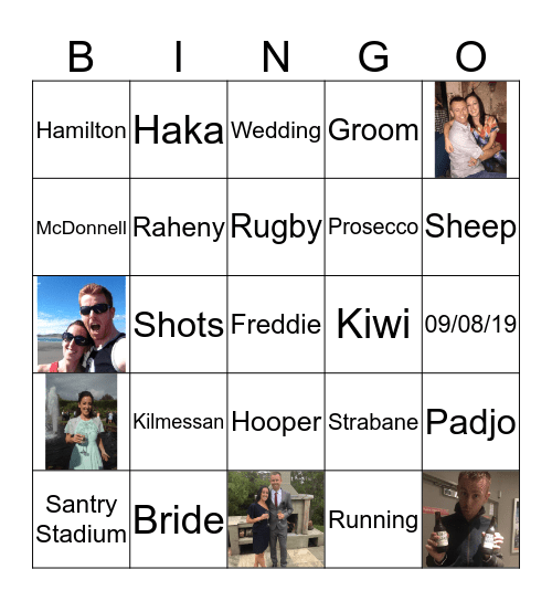 Caitriona's Getting Hitched Bingo Card