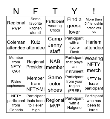 NFTY MECHINA BINGO Card