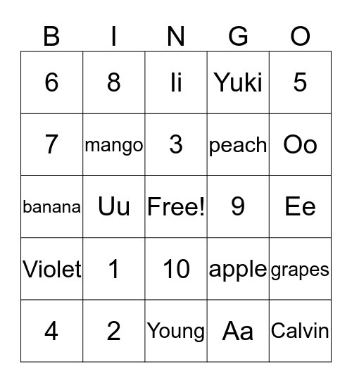 Bingo Card