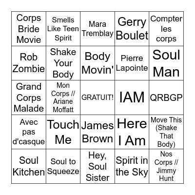 Corps et âmes Bingo Card