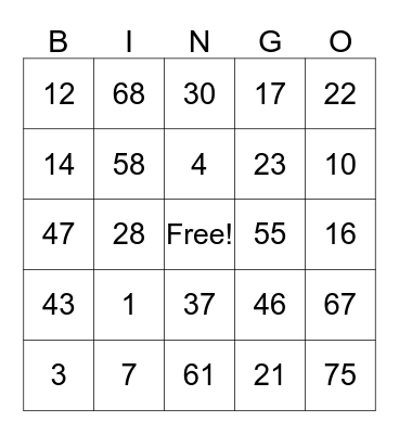 North Albury OOSH Bingo Card